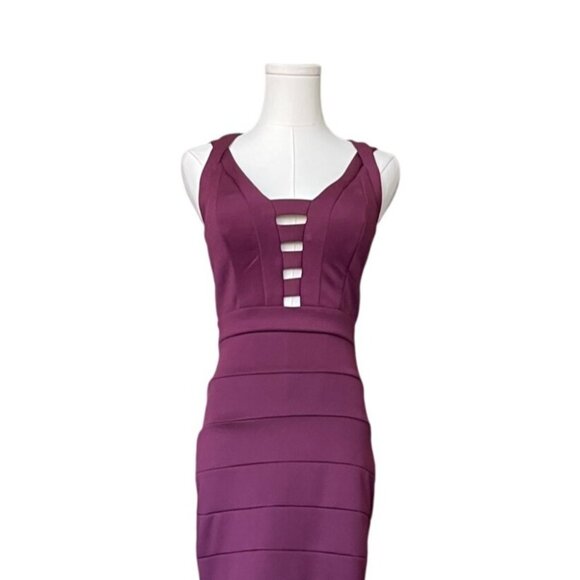 Emerald Sundae Mermaid Prom Dress S Bandage Bodycon Fitted Cut Out Burgundy - Picture 2 of 9